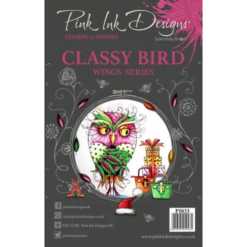 Classy Bird Pink Ink Designs Clear Stamps Set  pi033